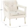 Safavieh Home Mara Retro Glam Navy Velvet and Gold Tufted Accent Chair(Silver / Gold)