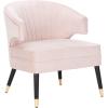 Safavieh Home Stazia Retro Glam Blush Pink and Black Wingback Accent Chair(Blush / Black)