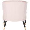 Safavieh Home Stazia Retro Glam Blush Pink and Black Wingback Accent Chair(Blush / Black)