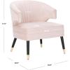 Safavieh Home Stazia Retro Glam Blush Pink and Black Wingback Accent Chair(Blush / Black)