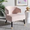 Safavieh Home Stazia Retro Glam Blush Pink and Black Wingback Accent Chair(Blush / Black)