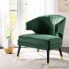 Safavieh Home Stazia Retro Glam Blush Pink and Black Wingback Accent Chair(Forest Green / Black)