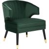 Safavieh Home Stazia Retro Glam Blush Pink and Black Wingback Accent Chair(Forest Green / Black)