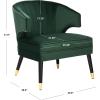 Safavieh Home Stazia Retro Glam Blush Pink and Black Wingback Accent Chair(Forest Green / Black)