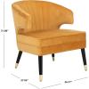 Safavieh Home Stazia Retro Glam Blush Pink and Black Wingback Accent Chair(Marigold / Black)