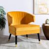 Safavieh Home Stazia Retro Glam Blush Pink and Black Wingback Accent Chair(Marigold / Black)