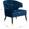 Safavieh Home Stazia Retro Glam Blush Pink and Black Wingback Accent Chair(Navy / Black)