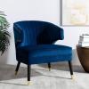 Safavieh Home Stazia Retro Glam Blush Pink and Black Wingback Accent Chair(Navy / Black)