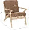 Safavieh Home Varys Light Brown Faux Leather and White Wash Accent Chair