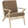 Safavieh Home Varys Light Brown Faux Leather and White Wash Accent Chair