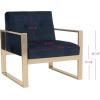 Safavieh Home Vasco Navy Velvet and Brass Accent Chair