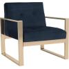 Safavieh Home Vasco Navy Velvet and Brass Accent Chair