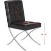 Safavieh Home Walsh Navy Velvet and Chrome Tufted Side Chair(Black)