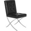 Safavieh Home Walsh Navy Velvet and Chrome Tufted Side Chair(Black)