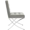 Safavieh Home Walsh Navy Velvet and Chrome Tufted Side Chair(Grey / Chrome)