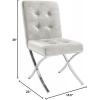 Safavieh Home Walsh Navy Velvet and Chrome Tufted Side Chair(Grey / Chrome)