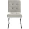 Safavieh Home Walsh Navy Velvet and Chrome Tufted Side Chair(Grey / Chrome)