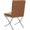 Safavieh Home Walsh Navy Velvet and Chrome Tufted Side Chair(Light Brown / Chrome)