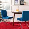 Safavieh Home Walsh Navy Velvet and Chrome Tufted Side Chair(Navy / Chrome)