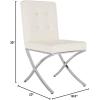 Safavieh Home Walsh Navy Velvet and Chrome Tufted Side Chair(White)