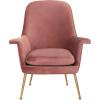 Safavieh Couture Home Aimee Retro Glam Dusty Rose Pink Velvet Arm Chair(Dusty Rose / Gold)