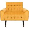 Safavieh Home Amaris Retro Glam Slate Blue Velvet and Black Tufted Accent Chair(Marigold / Black)