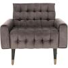 Safavieh Home Amaris Retro Glam Slate Blue Velvet and Black Tufted Accent Chair(Shale / Black)