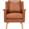 Safavieh Home Astrid Navy and Natural Oak Mid-Century Arm Chair(Cognac / Natural)