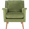 Safavieh Home Astrid Navy and Natural Oak Mid-Century Arm Chair(Olive / Natural)