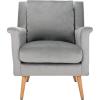Safavieh Home Astrid Navy and Natural Oak Mid-Century Arm Chair(Stone / Natural)