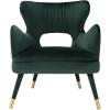 Safavieh Home Blair Retro Glam Slate Blue Velvet and Gold Wingback Accent Chair(Forest Green / Gold)
