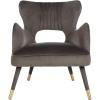 Safavieh Home Blair Retro Glam Slate Blue Velvet and Gold Wingback Accent Chair(Shale / Gold)