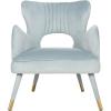 Safavieh Home Blair Retro Glam Slate Blue Velvet and Gold Wingback Accent Chair(Slate Blue / Gold)