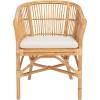 Safavieh Home Collection Olivia Rattan Cushion Accent Chair, Natural/White(Natural / White)