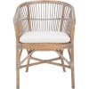 Safavieh Home Collection Olivia Rattan Cushion Accent Chair, Natural/White(White Washed / White)