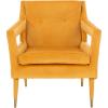 Safavieh Home Mara Retro Glam Navy Velvet and Gold Tufted Accent Chair(Marigold / Gold)
