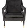 Safavieh Home Mara Retro Glam Navy Velvet and Gold Tufted Accent Chair(Shale / Gold)