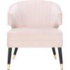 Safavieh Home Stazia Retro Glam Blush Pink and Black Wingback Accent Chair(Blush / Black)