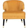 Safavieh Home Stazia Retro Glam Blush Pink and Black Wingback Accent Chair(Marigold / Black)