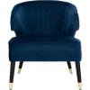 Safavieh Home Stazia Retro Glam Blush Pink and Black Wingback Accent Chair(Navy / Black)