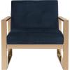 Safavieh Home Vasco Navy Velvet and Brass Accent Chair