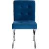 Safavieh Home Walsh Navy Velvet and Chrome Tufted Side Chair(Navy / Chrome)