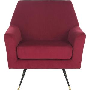 Safavieh Accent Chair, Normal, Light Grey Velvet(Maroon)