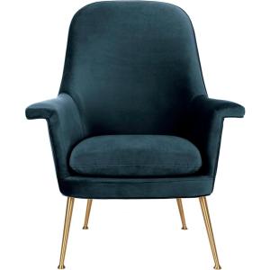 Safavieh Couture Home Aimee Retro Glam Dusty Rose Pink Velvet Arm Chair(Navy / Gold)