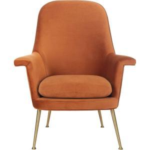 Safavieh Couture Home Aimee Retro Glam Dusty Rose Pink Velvet Arm Chair(Sienna / Gold)