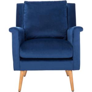 Safavieh Home Astrid Navy and Natural Oak Mid-Century Arm Chair(Navy / Natural)
