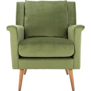 Safavieh Home Astrid Navy and Natural Oak Mid-Century Arm Chair(Olive / Natural)