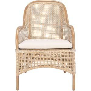 Safavieh Home Collection Charlie Cushioned Accent Chair, Grey White Wash/White(Grey White Wash/White)