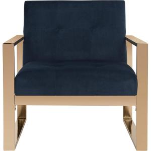 Safavieh Home Vasco Navy Velvet and Brass Accent Chair