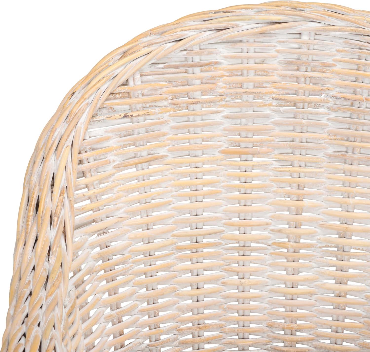 image:imageSAFAVIEH Home Collection Callista Yellow Wicker Club ChairWhite Washed
